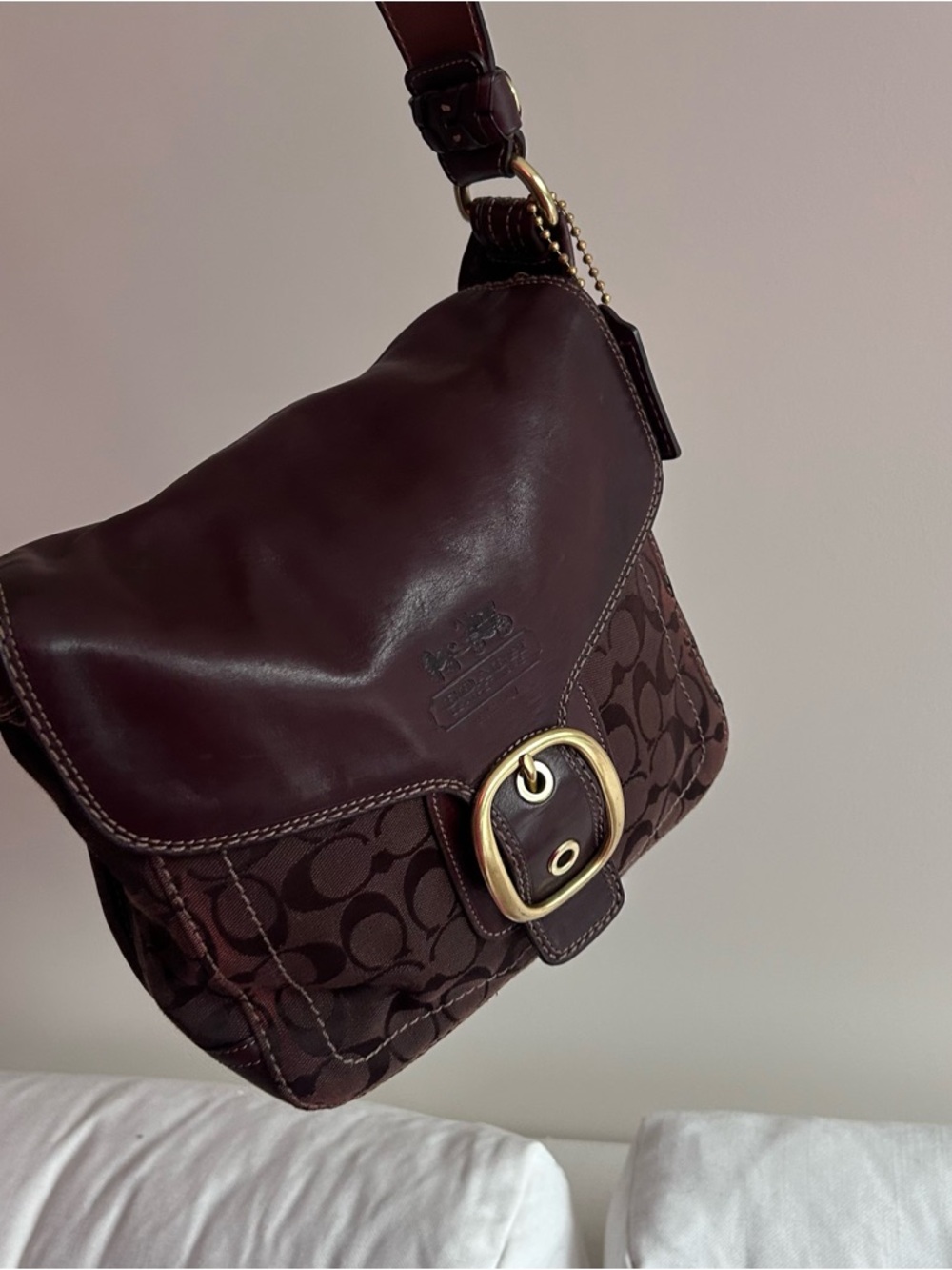 Vintage COACH Bleecker Legacy Flap Brown Leather Shoulder Bag 11434 - Picture 8 of 11